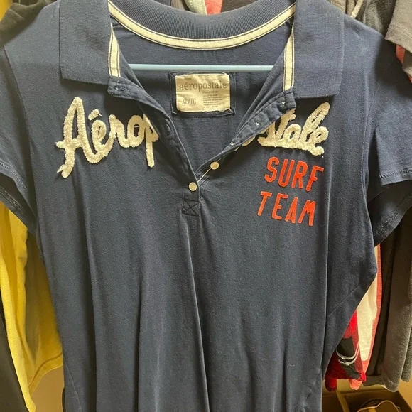 👚Aeropostale Surf Team Collared T-Shirt - Picture 1 of 3